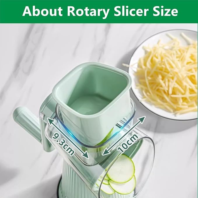 5 in 1 Rotary Grater, Kitchen Artifact 5 in 1 Food Chopper, AYUBOC 5 in 1 Gourmet Cheese Grater, 5 in 1 Cheese Grater, 5 in 1 Hand Crank Food Chopper-Green|5 Group Blades
