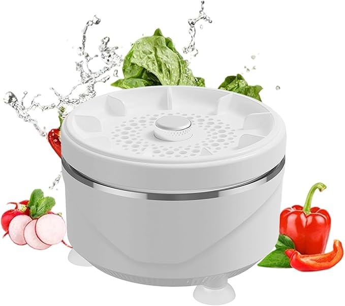 Produce Cleaner, Fruit and Vegetable Washing Machine, With Microbubble Electrolysis, 5-Min Auto Cleaning, Ipx7 Waterproof Cordless Device for Berries & Meat for Fruits, Vegetable & More (A)
