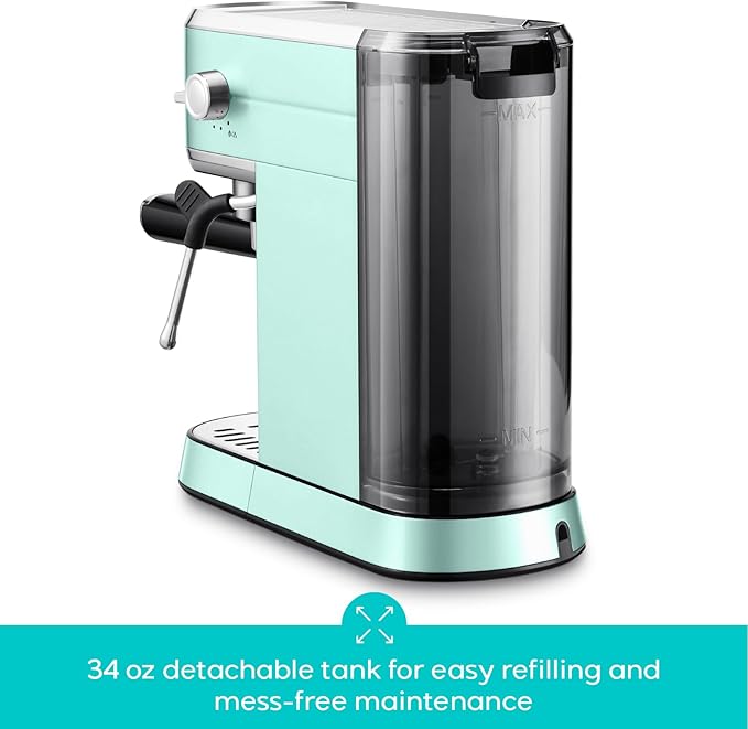 CASABREWS CM5418 Espresso Machine 20 Bar, Compact Espresso Maker with Steam Milk Frother, Stainless Steel Coffee Machine with 34oz Removable Water Tank for Cappuccino Latte, Pastel Green