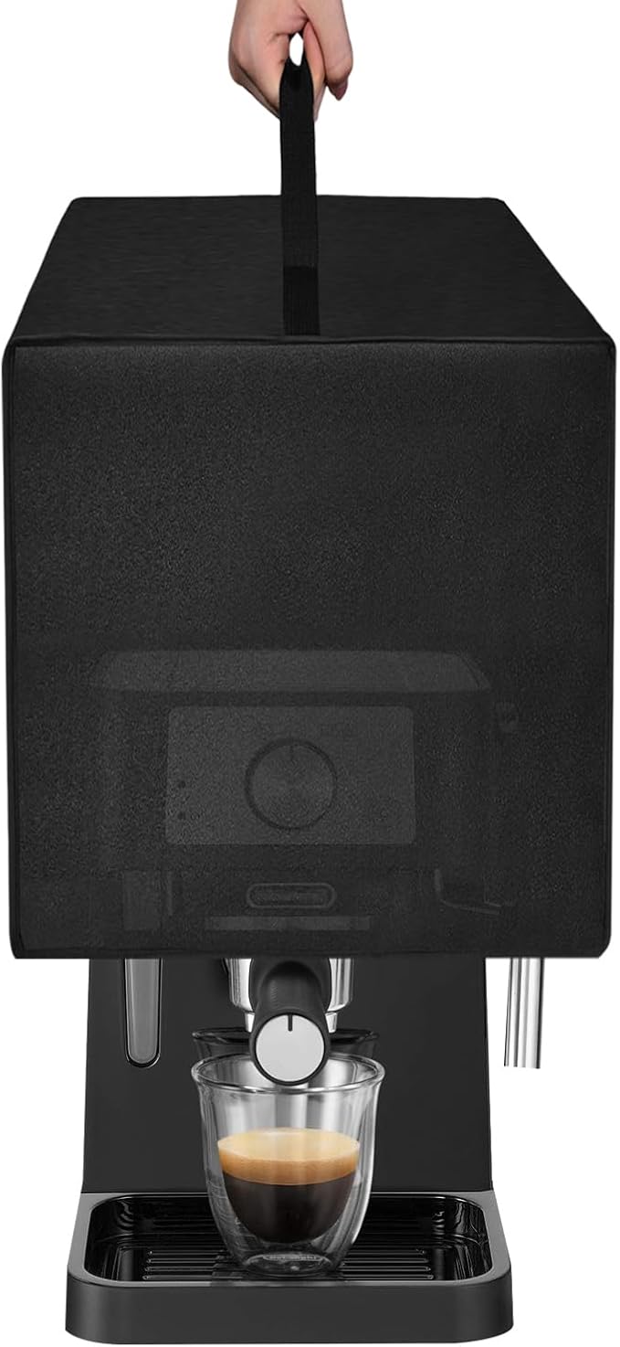 Dust Cover for Plus Espresso Machine BES500BSS Stainless Steel Dust Covers for De'Longhi Stilosa Manual Espresso Machine EC260BK Heavy Duty Waterproof Protective Cover Case (Black)