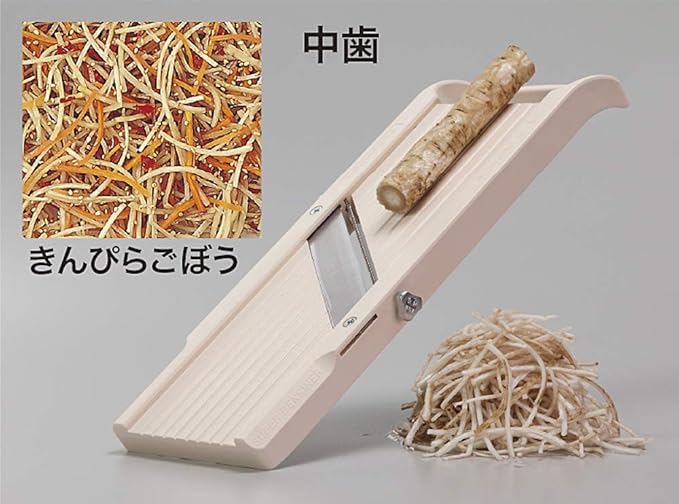 Benriner Super Standard Madoline Slicer, with with 4 Japanese Stainless Steel Blades, Almond