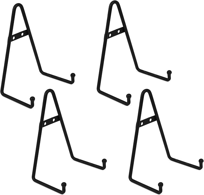 Milltown Merchants™ Metal Display Stand - Free Standing or Wall Mounted Decorative Plate Holder - Versatile Plate Hanger Stand - Black Metal Plate Stand (1 Pack, Medium)