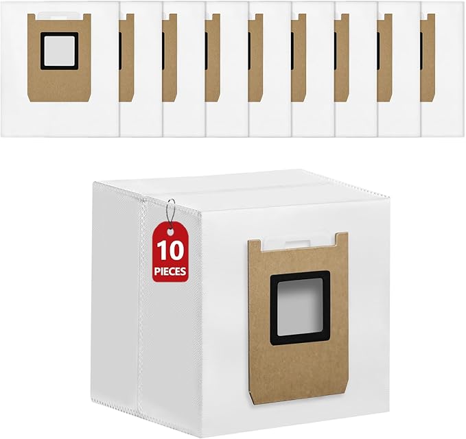 10 Pack Dust Bags Compatible with Eufy E28 Omni/E25 Omni Robot Vacuum, Heavy-Duty 4-Layer Replcement Bags, 3L Large Capacity Disposable Bag