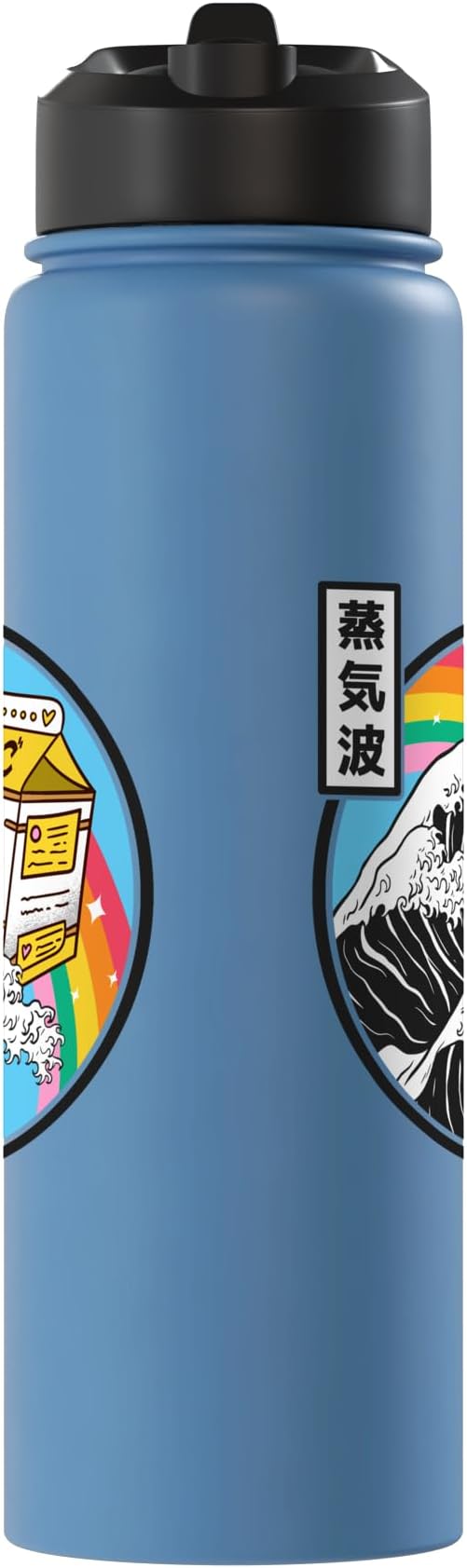 Banana Milk Carton Great Wave Kawaii Retro Rainbow Anime Stainless Steel Insulated Water Bottle