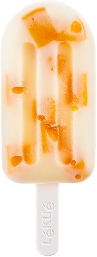 Lékué Set of 4 Large Stackable Popsicle Molds + Sticks & Lids | Homemade Freezer Ice Pops & Frozen Snacks | Flexible Platinum Silicone for Easy Fill & Unmold | Reusable & Dishwasher Safe| Multicolor