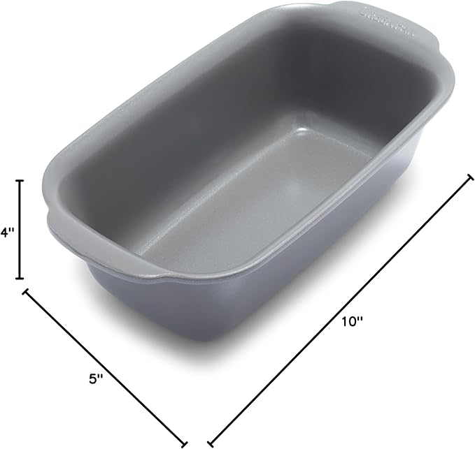 GreenPan Premiere Ovenware Healthy Ceramic Nonstick 1 lb. Loaf Baking Pan, PFAS-Free, Warp-Free Bakeware, Durable Quick Heating, Oven & Broiler Safe to 600F, Dishwasher Safe, Gray