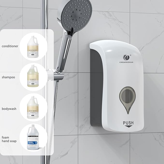 Manual Foam Soap Dispenser, 35oz (1000ml) Commercial Refillable Foaming Soap Dispenser-White, CHUANGDIAN
