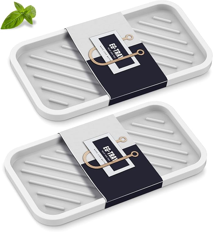 EG-SIPRO Silicone Sink Organizer Tray, WHWH Color, Unisex, 2-Pack