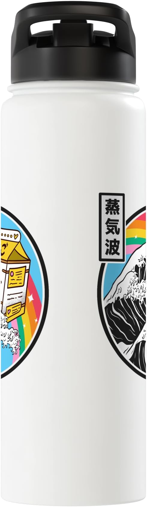 Banana Milk Carton Great Wave Kawaii Retro Rainbow Anime Stainless Steel Insulated Water Bottle