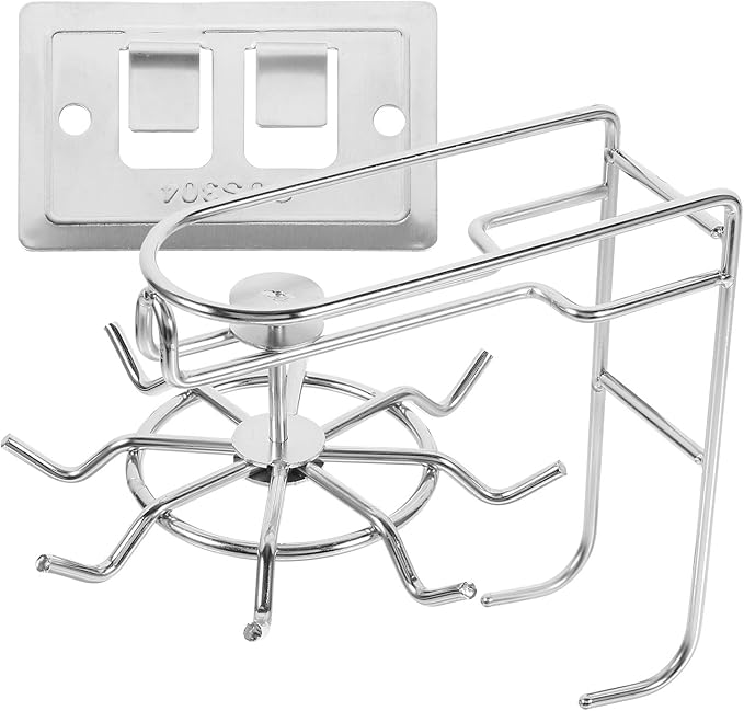 Homoyoyo Stainless Steel 8-Claw Rotatable Kitchen Utensil Hooks Nail-Free Wall-Mounted Utensil Hanger for Cabinet Storage and Hanging Kitchen Supplies Random Style