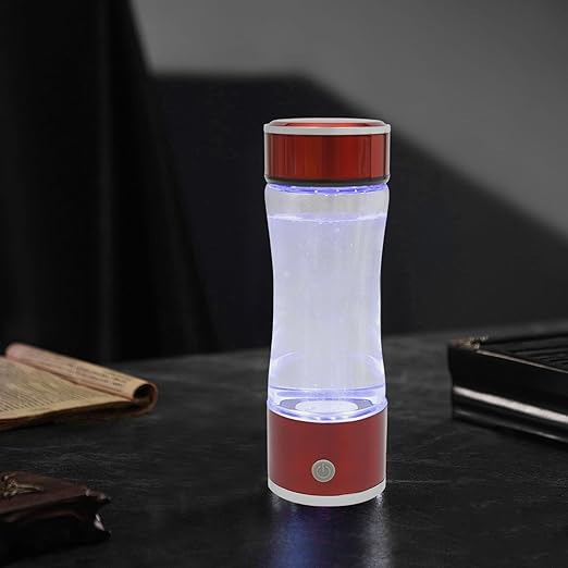 Hydrogen Water Generator Bottle, Portable Rechargeable Ionizer Machine,Improve Water in 3 Minutes, for Home, Office, Travel, Daily Drinking (Red)