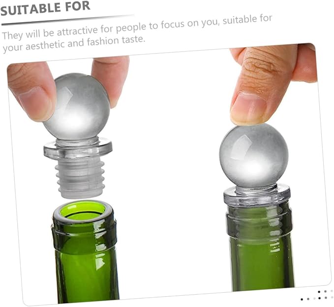 MAGICLULU 24pcs Glass Ball Wine Stoppers Decorative Container Stopper Aroma Dispenser Oil Bottle Wine Tasting Party Supplies