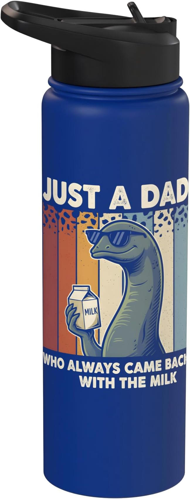 Nessie Dad Who Always Came Back With The Milk Retro Sunset Stainless Steel Insulated Water Bottle
