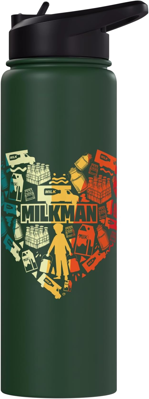 Milkman Dairy Farmer Heart Milkman Life Everyday Stainless Steel Insulated Water Bottle