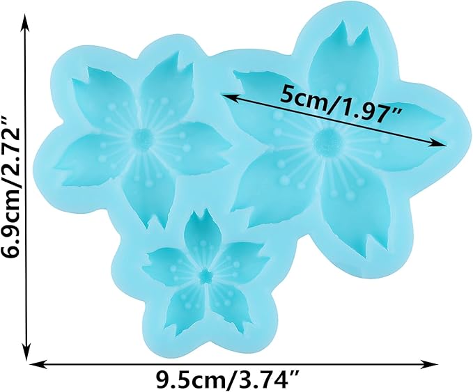 Flower Fondant Molds Cherry Blossom Silicone Mold for Cake Decorating Cupcake Topper Chocolate Candy Gum Paste Polymer Clay