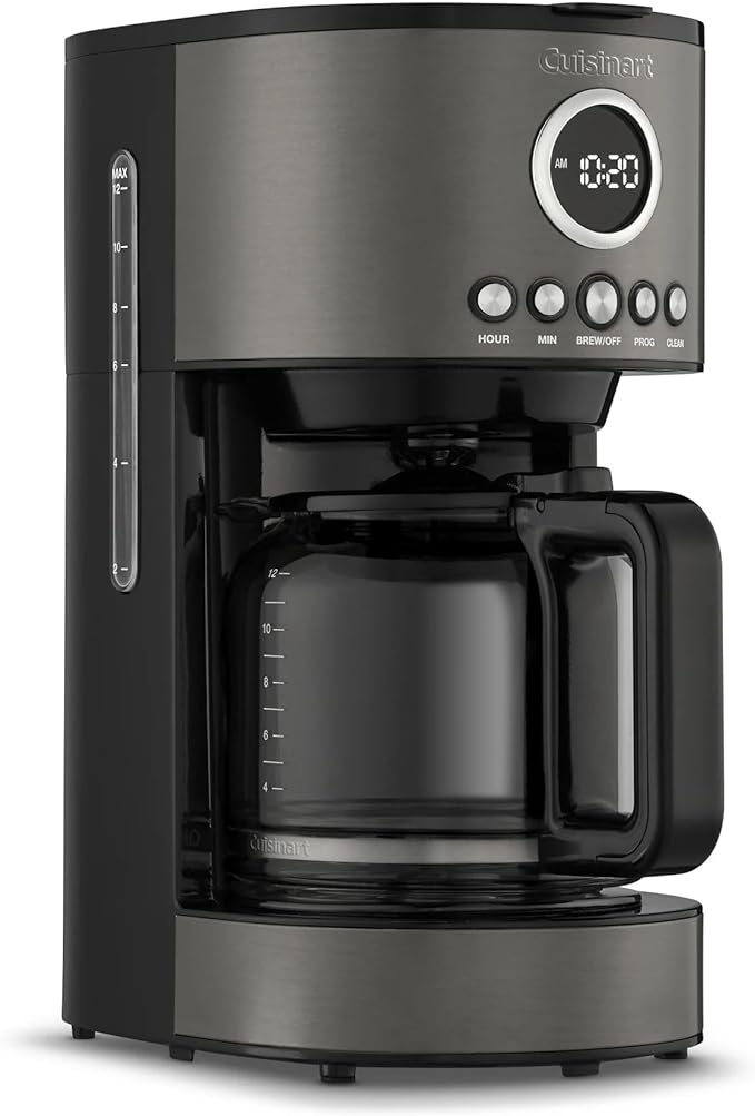Cuisinart Stainless Steel 12-Cup Coffee Machine, Black Stainless Steel DCC-1220BKS