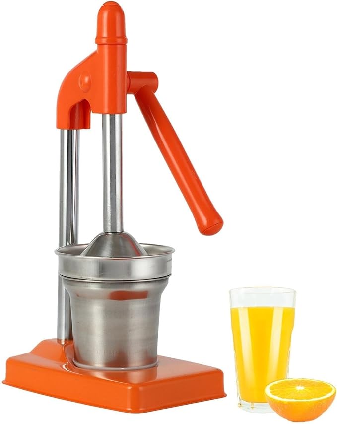 Cast Iron Hand Juicer, Manual Citrus Press, Heavy Duty Lime Lemon Orange Juicer for Fresh Juice, Easy Clean