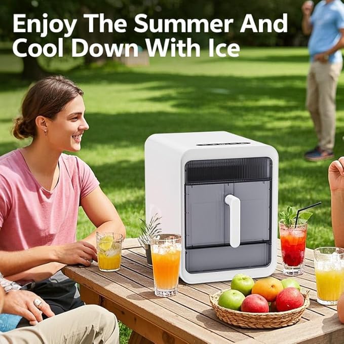 Clear Ice Maker, Makes Fresh Ice Cubes, Chilled Drinks, Makes 12 Ice Cubes in 10 Mins, Suitable for Making Hollow, Half-Hollow and Solid Ice Cubes, Summer Essential!
