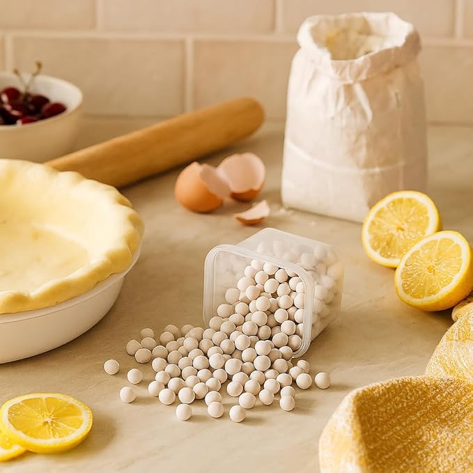 Mrs. Anderson's Baking Pie Weights | Natural Ceramic Stoneware Beads for Blind Baking | Heat-Safe, Food-Safe, Easy to Use | Prevents Shrinking, Puffing, Bubbling | Individual Weighted Balls