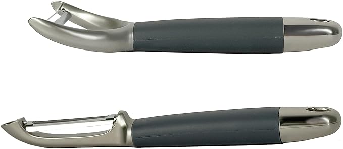 BYVOV Zinc Alloy Peeler Set, 2 Pieces Ergonomic Kitchen Tools for Fruits & Vegetables | Straight & Julienne Peelers for Effortless Peeling & Garnishing