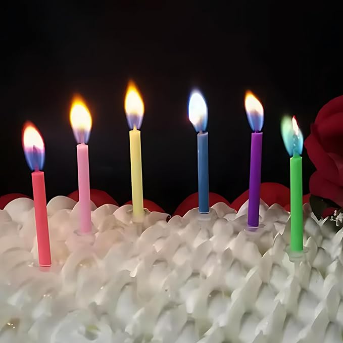 by Tugba Aydan - 24 Count Birthday Cake Candles Happy Birthday Candles Colorful Candles Holders Included