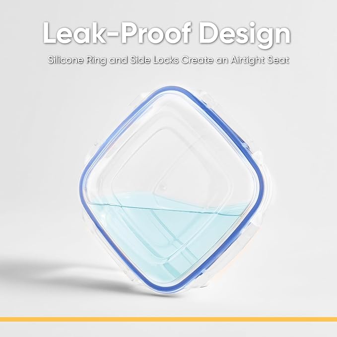 Superio Airtight Food Storage Container with Leakproof Lid, 14 Cups, 112 Oz- BPA Free Sealed Container for Kitchen, Pantry, Fridge, Clear, Deep
