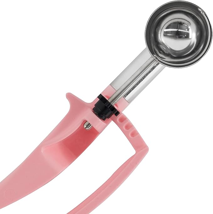Zeroll 2060 Universal Standard Length EZ Disher Food Portion Control Scoop Designed for Right or Left Hand Use Dishwasher Safe NSF Approved, 1 7/16-Inch, Pink