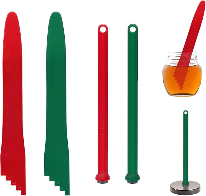 Catcan 4 PCS Canning Kits- Include Magnetic Lid Lifter and Bubble Popper Heat Resistant Home Easy Canning Tools (Red+Green)