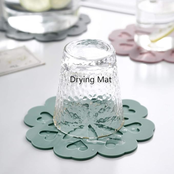 Set of 4 Silicone Trivet Mat - Table & Countertop Hot Pads - Non-Slip & Heat Resistant Modern Kitchen Pads for Pots & Pans, White