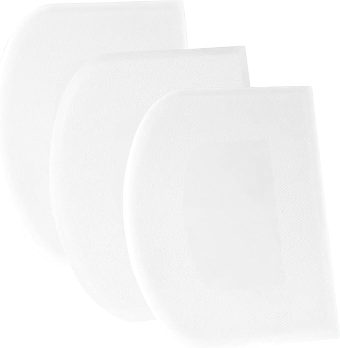 SURDOCA Dough Scraper Bench Scraper - 3P 13x7.9" Plastic Flexible Bowl Scraper, Sharp Edge & Angles Cake Scraper. Non-Slip Bakeware Decorating Tools Sculpting & Modeling Tools - Pure White