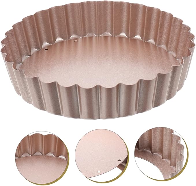 2pcs Non-stick Quiche Pan with Removable Bottom Heavy Duty Tart Pans for Baking for Family Gatherings and Special Occasions Round Design