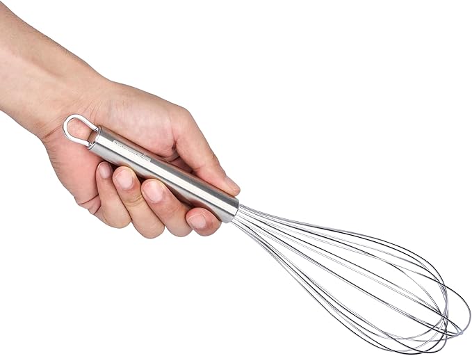 Restaurantware-German Standard 12.5 Inch French Whisk, 1 Dishwashable Kitchen Wire Whisk - Ergonomic Handle, Durable, Stainless Steel French Whip, For Blending, Stirring, Mixing Of Ingredients