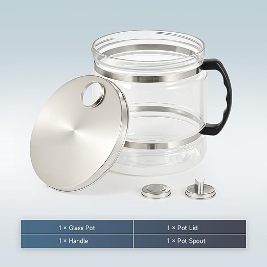 CO-Z 1.1 gal Water Container for Distiller, 4L Distilled Glass Carafe with Nonskid Bottom, Countertop Replacement Distilled Water Pot, Water Glass Jar Water Distiller for Home