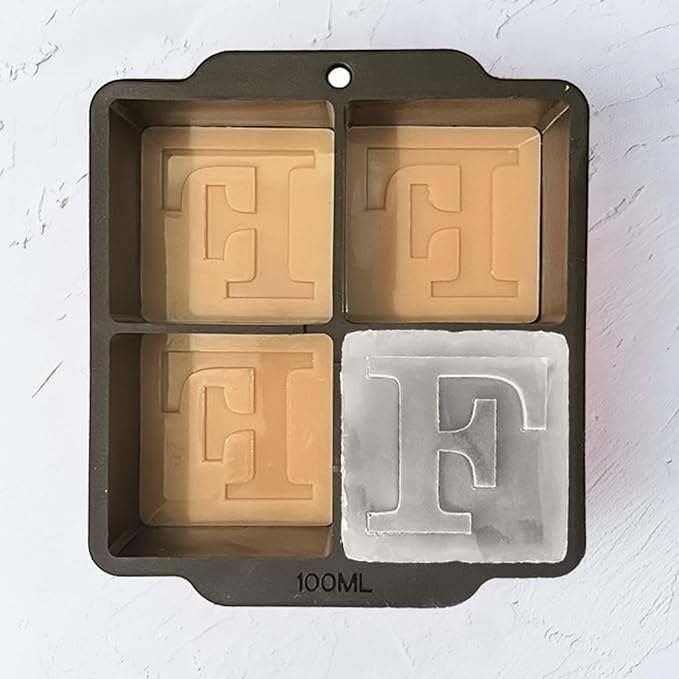 Letter F Monogram Ice Cube Mold Custom Ice Cube Mold 2 Inch Big Initials Silicone Ice Cube Tray Gifts for DAD Gifts for Him