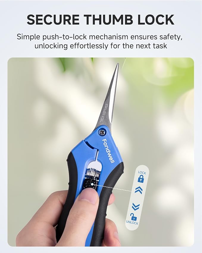 Fondwell 6.5" Garden Shears Trim Scissors: 2 Pack of Pruning Shears for Gardening - Ultra Sharp Garden Clippers with Straight Blades