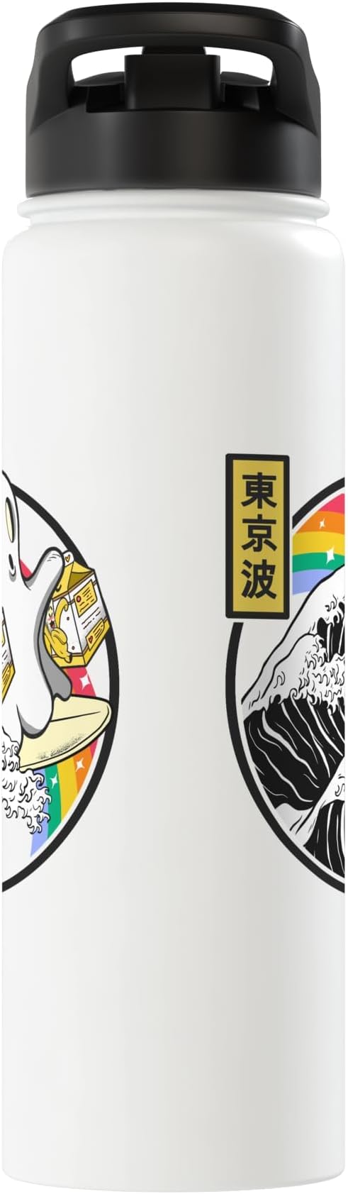 Surfing Ghost Banana Milk Cartons Anime Vaporwave Kawaii Stainless Steel Insulated Water Bottle