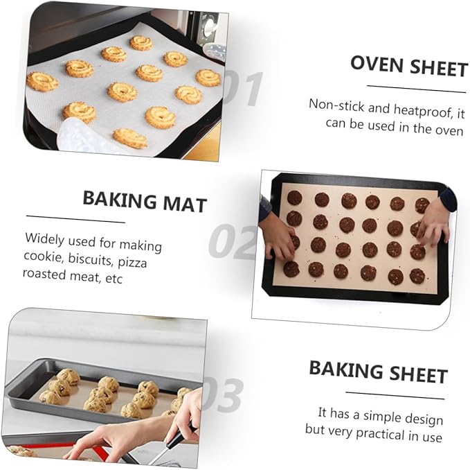 Cabilock 4pcs Silicone Baking Mats Nonstick Oven Liners for Cake Pastry Cookie Baking Easy to Clean for Roasting Meat and More