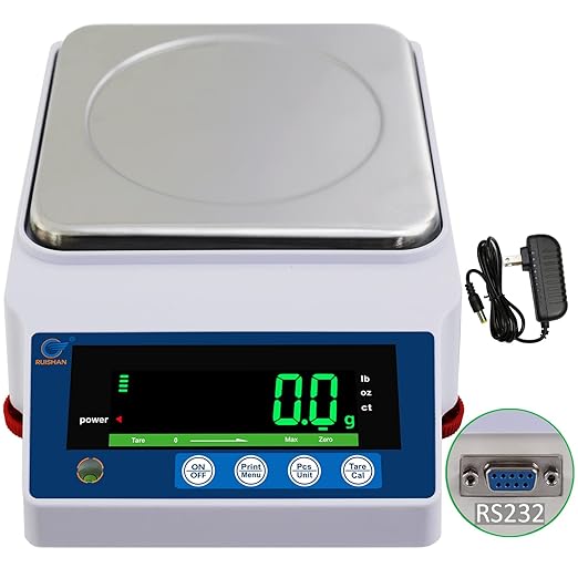 Large Range 10kg x 0.1g Precision Lab Balance Scale Grain/Gram Scale Scientific Scale Calibrated Scale Industrial Laboratory Weighing and Counting Scale Table Top Scale | for Lab, Jewelry