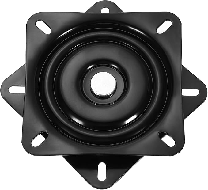 uxcell 2Pcs 5" Bar Stool Swivel Replacement, 360° Rotation Lazy Susan Turntable, Square Ball Bearing Seat Swivel Base Mount Plate for Recliner Chair or Table, Black (125x1.8mm)