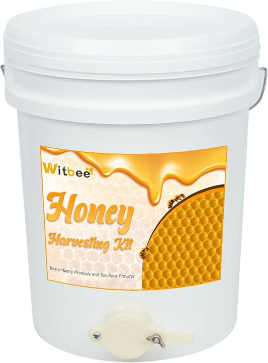 5 Gallon Plastic Bucket with Gate, Food Grade Honey Container for Beekeeping Extractor Equipment – Harvesting Tool & Supplies for Apiary