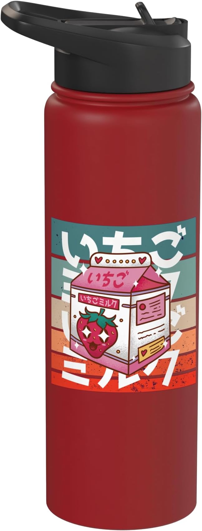 Kawaii Milk Carton Japanese Culture Adorable Strawberry Cute Stainless Steel Insulated Water Bottle