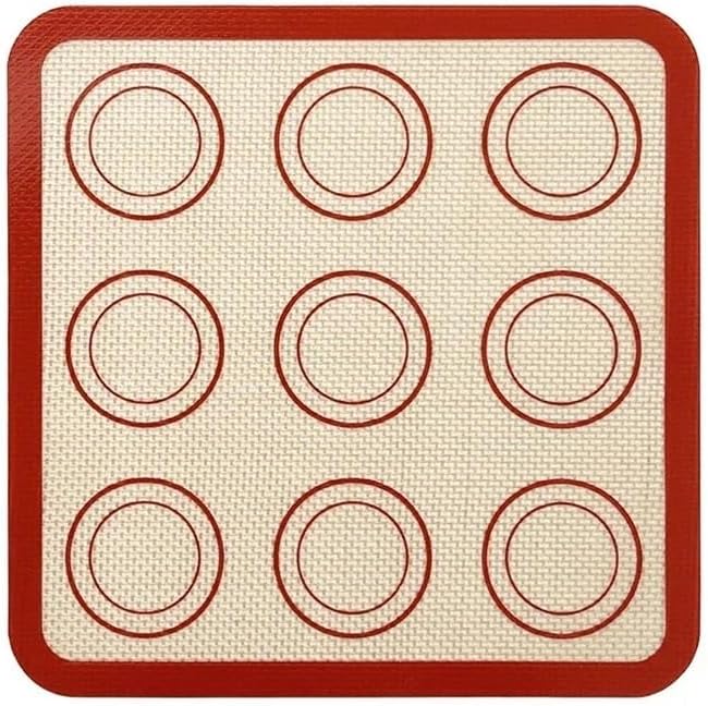 1 Piece Silicone Baking Mat Non Stick Heat Resistant Oven Liner Sheet for Cookie Macaron Bread Tool(Red 20x20cm)