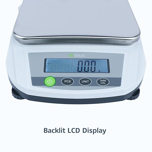 U.S. Solid Analytical Balance, 5000g/11lb x 0.01g Digital Precision Scale, Piece Counting, g/ct/oz/lb, 7.6" x 5.6" Rectangular Pan, 100-240V AC, Kitchen, Jewelry, Scientific Use