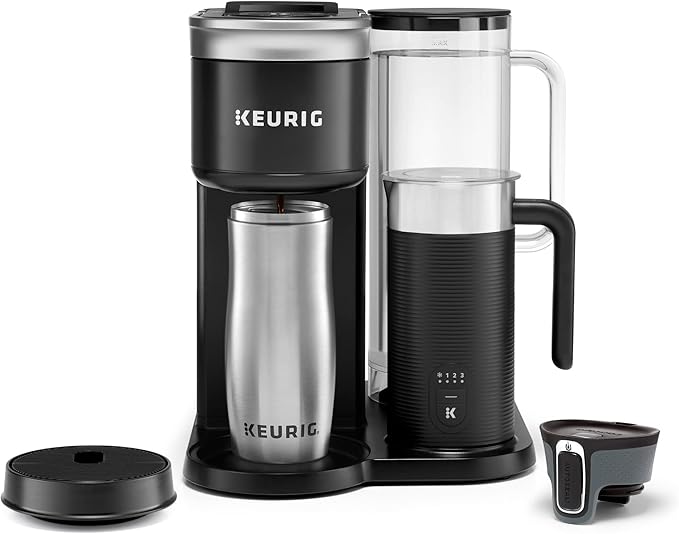 Keurig K-Café SMART Single Serve Coffee Maker with WiFi Compatibility, Latte and Cappuccino Machine with Built-In Frother, 6 Brew Sizes, Black