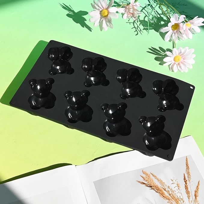 3D Silicone Mold Bear, Mousse Cake Baking Molds, Fondant Mould for Baking Cake, French Dessert Mould for Pastry Chocolate, Soap and Ice Cream (B_ Bear)