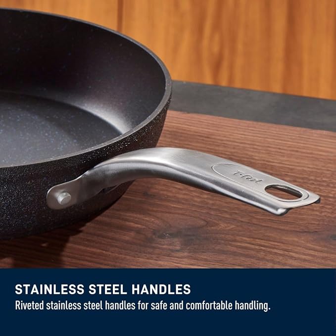 T-FAL StoneShield 12" / 30cm Frypan, Non-Stick, Anti-Warp, Rock Texture, Dishwasher & Oven Safe, Easy to Clean