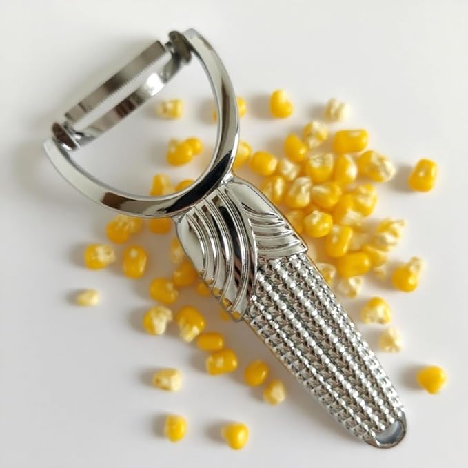 Duty Zinc Alloy Corn Stripper, Multi Function Corn Kerneler Creamer Tool Efficient Corn Peeler, Remover for Fresh Sweet Corn Vegetables Fruits