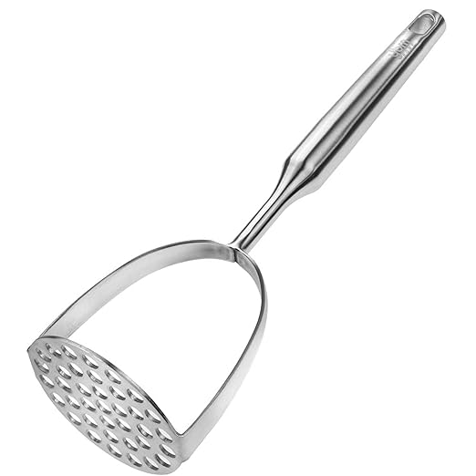 YBM Home Potato Masher and Vegetable Mashing Utensil Tool, Stainless Steel Hand Masher and Presser, Silver 2411-1