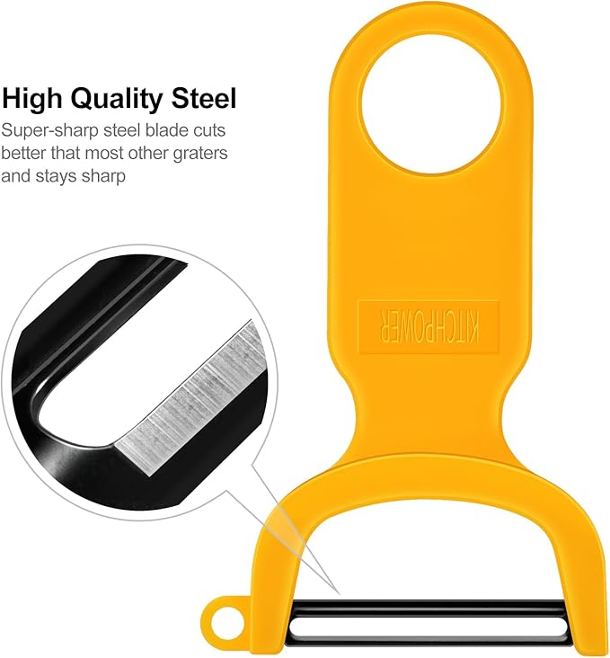 Original Vegetable Fruit Peeler Carbon Steel Blade 3 Pack Orange/Blue/Yellow…