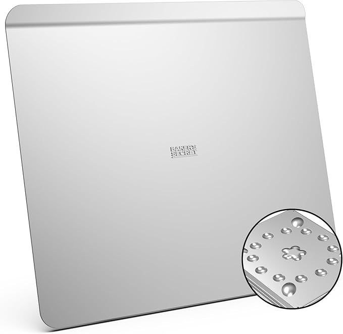 Baker's Secret Pure Aluminum Insulated 16" Cookie Sheet Commercial Grade, 100% Recycled Alu Cookie Sheet Extra Thick - The Natural Aluminum Collection